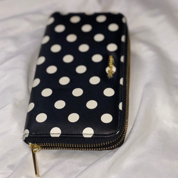 Olivia+joy Black and White Polka Dot Wallet - Picture 6 of 7